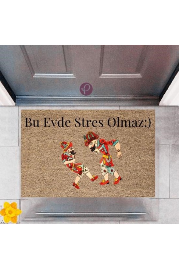 Kapı Önü Paspası Dekoratif Dijital Baskı Hacivat-Karagöz P-2434