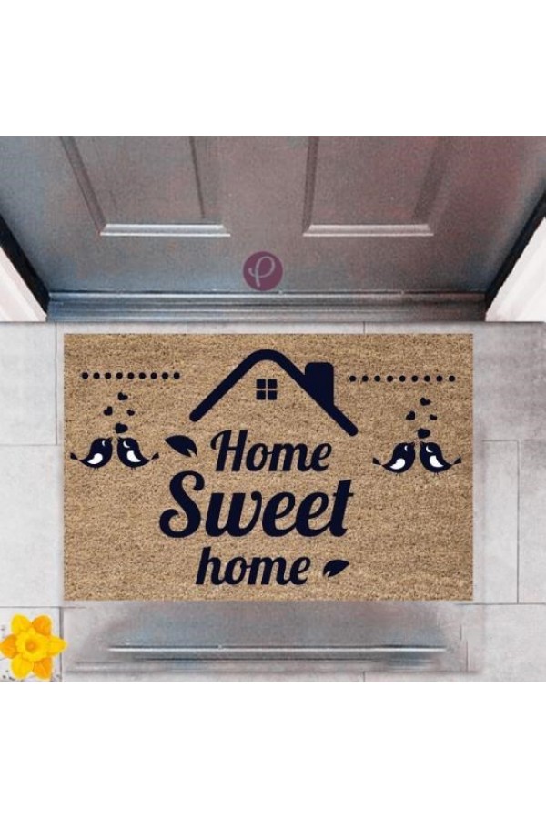 Kapı Önü Paspası Dekoratif Dijital Baskı Home Sweet Home P-2442