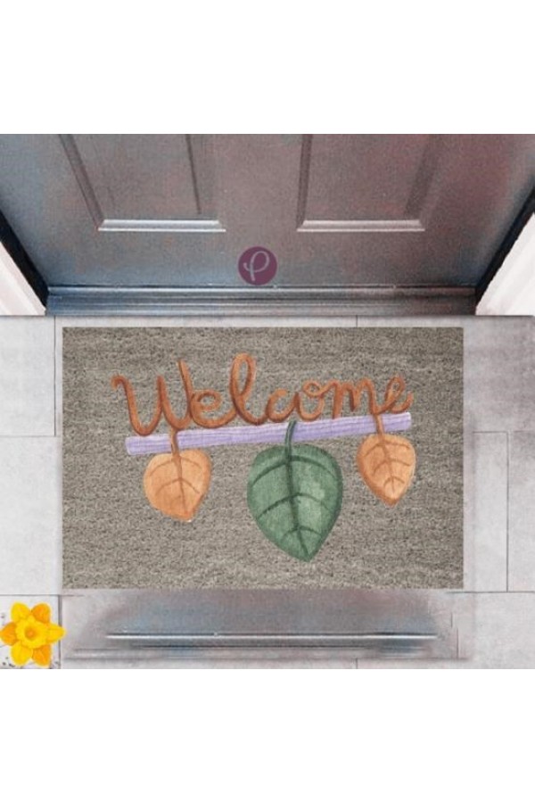 Kapı Önü Paspası Dekoratif Dijital Baskı Welcome P-2353