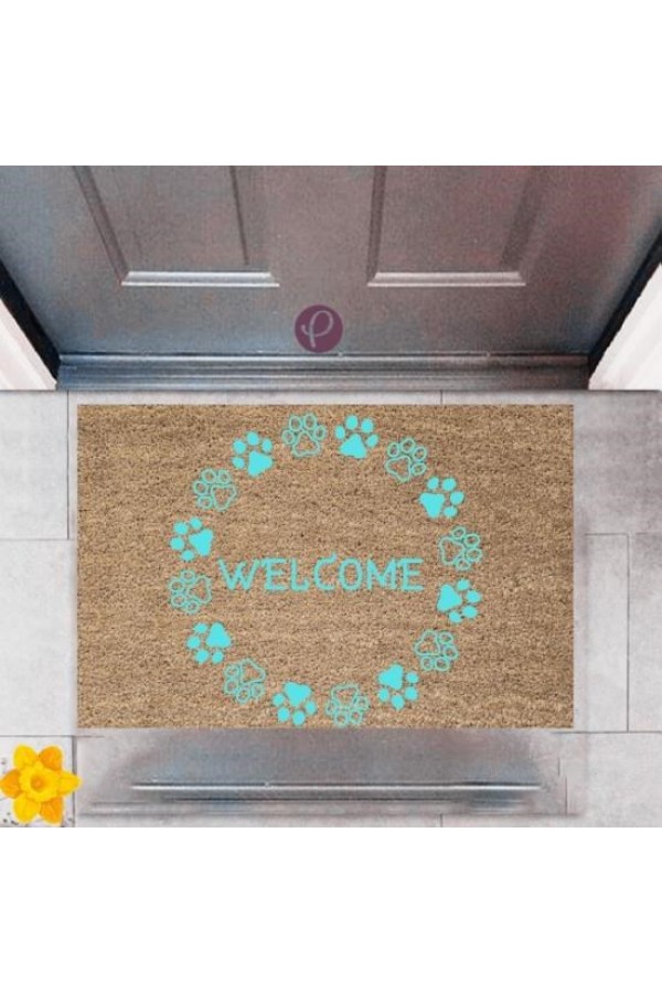 Kapı Önü Paspası Dekoratif Dijital Baskı Welcome P-2468