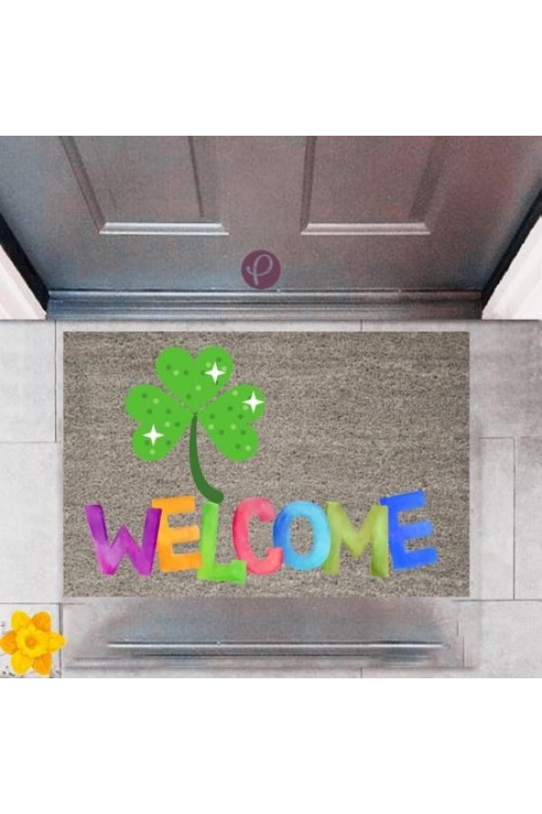 Kapı Önü Paspası Dekoratif Dijital Baskı Welcome P-2357