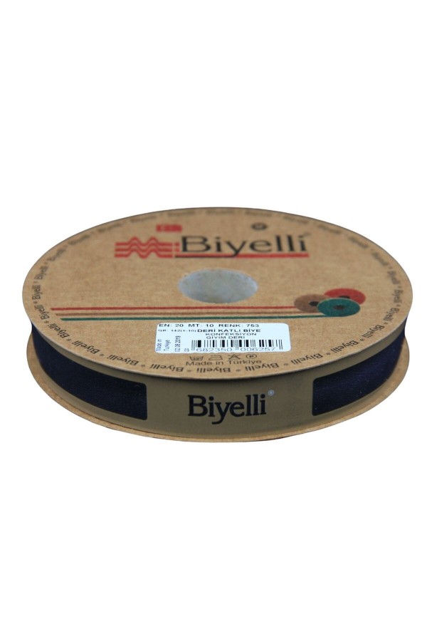 Biye Deri Katlı 753 Lacivert 2 cm 25 Metre %100 Polyester