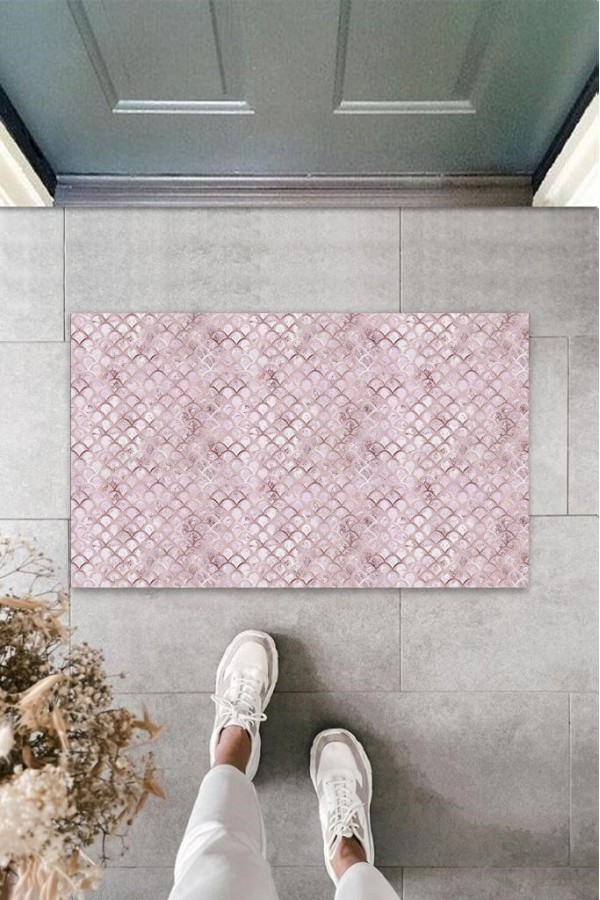 Dijital Baskı Pembe Karışık Paspas K-3085
