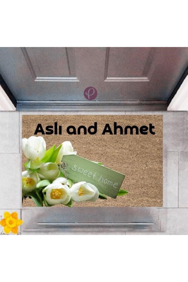 Kapı Önü Paspası Dekoratif Dijital Baskı Sweet Home P-2440
