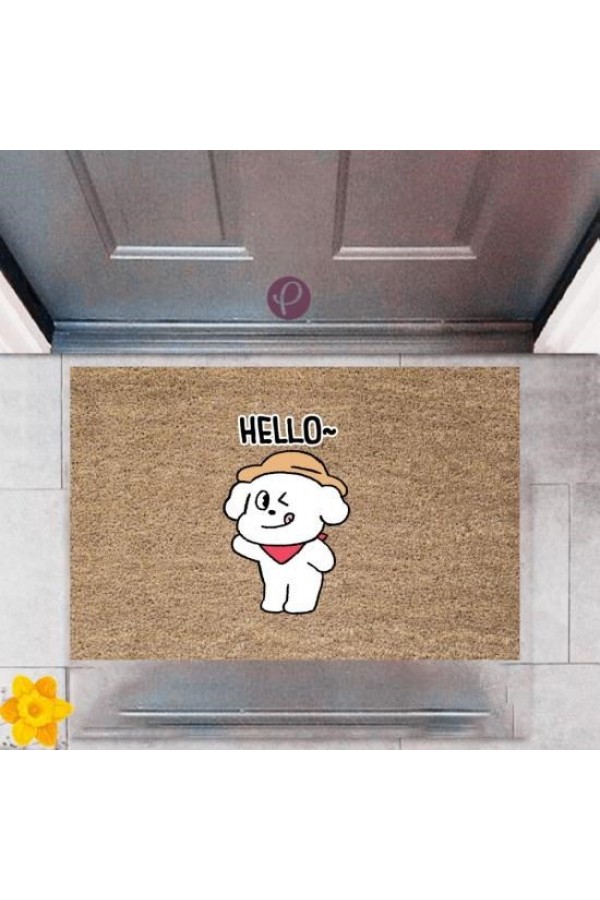 Kapı Önü Paspası Dekoratif Dijital Baskı Hello   P-2369
