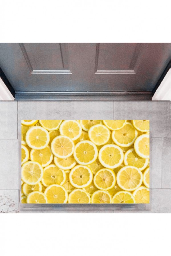 Kapı Önü Paspası Dekoratif Dijital Baskı Limon P-2327