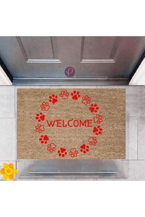 Kapı Önü Paspası Dekoratif Dijital Baskı Welcome P-2470