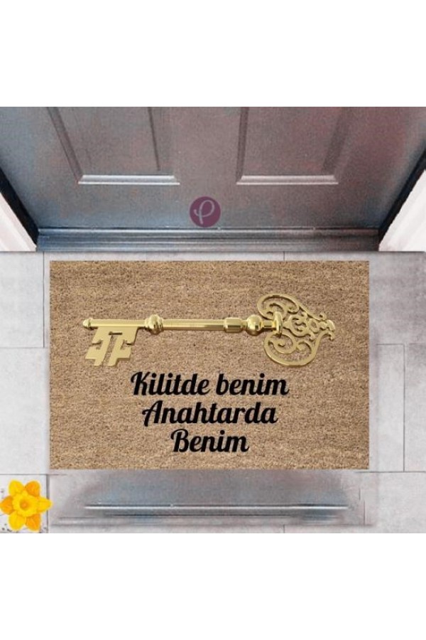 Kapı Önü Paspası Dekoratif Dijital Baskı Anahtar P-2481