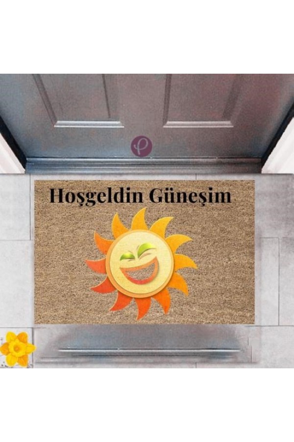 Kapı Önü Paspası Dekoratif Dijital Baskı Güneş P-2435