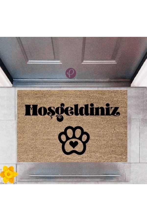 Kapı Önü Paspası Dekoratif Dijital Baskı Hoşgeldiniz P-2424