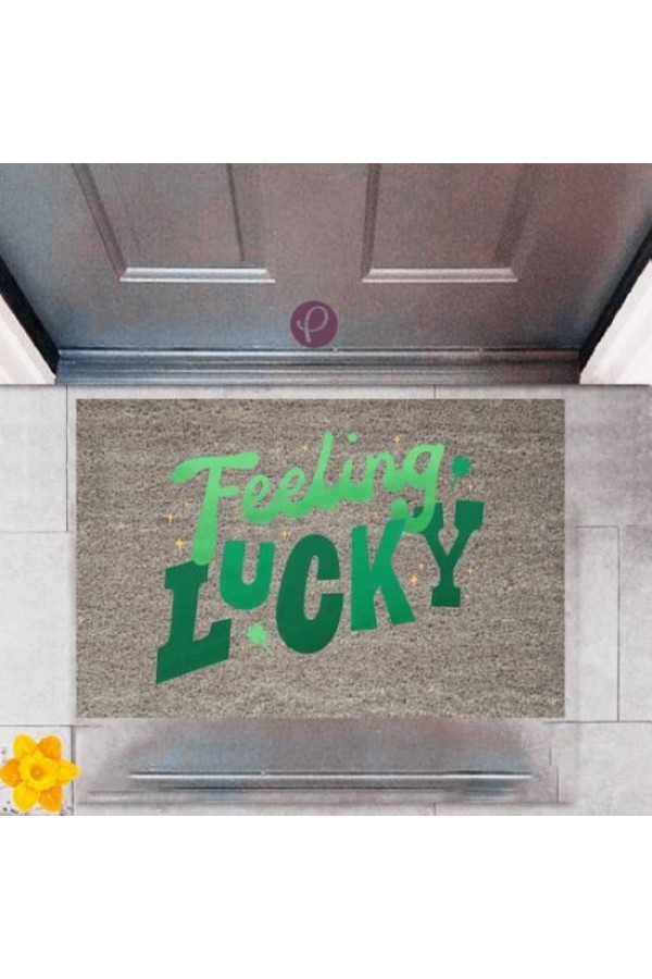 Kapı Önü Paspası Dekoratif Dijital Baskı Feeling Lucky P-2360