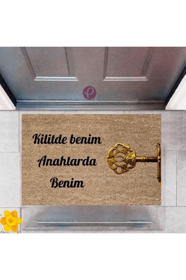 Kapı Önü Paspası Dekoratif Dijital Baskı Anahtar P-2483