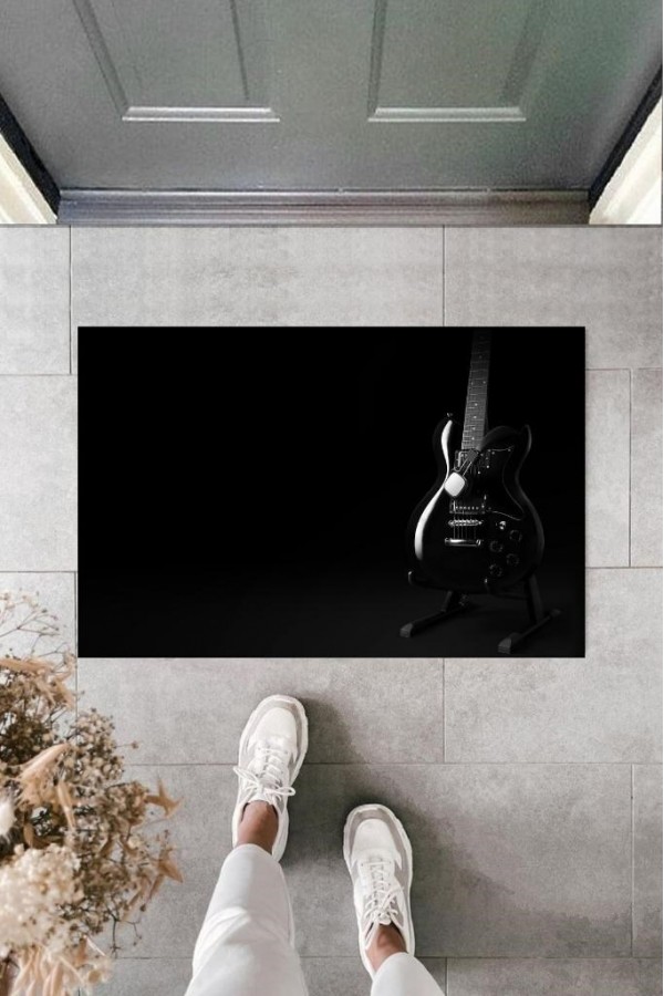 Dijital Elektro Gitar Siyah Kapı Paspası Dış Mekan Paspas K-2117