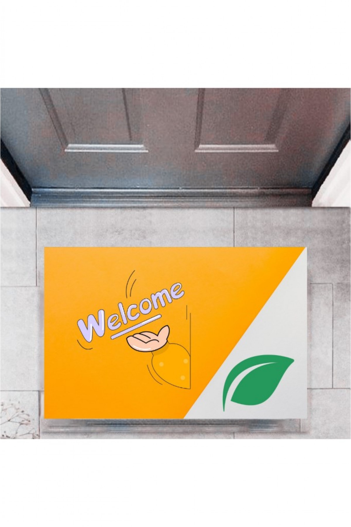 Kapı Önü Paspası Dekoratif Dijital Baskı Welcome P-2345