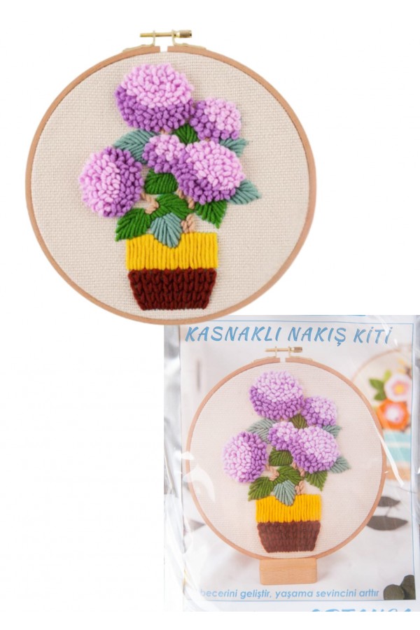 Nakış Kitleri Kasnaklı 13.5 X 18.8 cm Ortanca Nakış Kitleri Kasnaklı 13.5 X 18.8 cm Ortanca