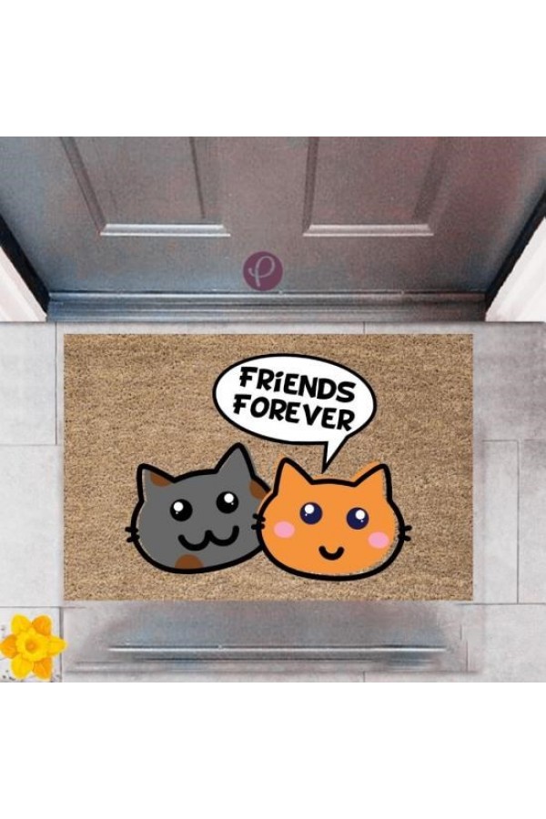 Kapı Önü Paspası Dekoratif Dijital Baskı Friends Forever P-2366