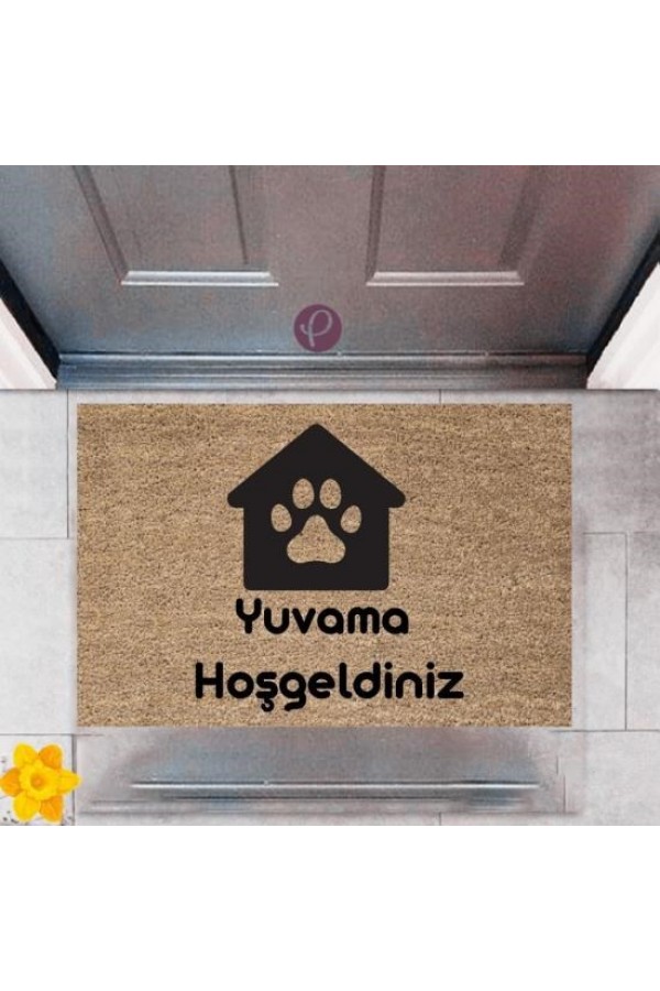 Kapı Önü Paspası Dekoratif Dijital Baskı Yuvama Hoşgeldiniz P-2423