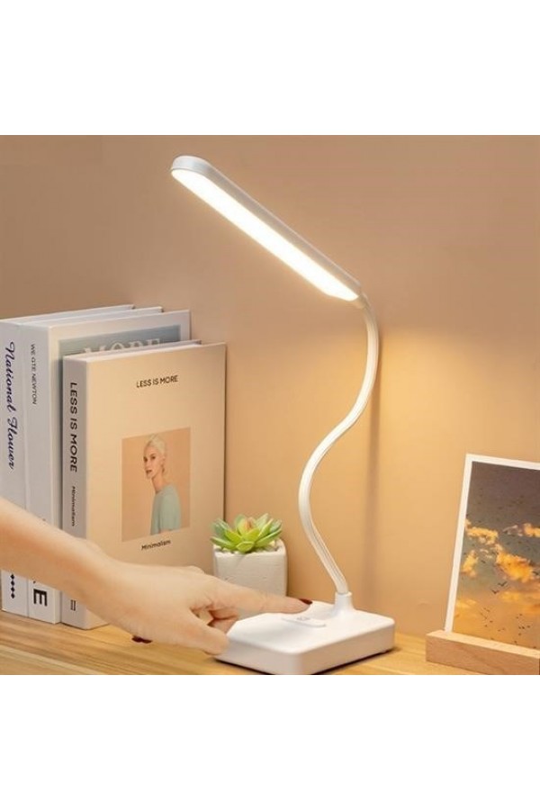 BUFFER® İnce Uzun USBli Dokunmatik 3 Kademeli 360 Derece Özel Göz Korumalı led Lityum Masa Lambası
