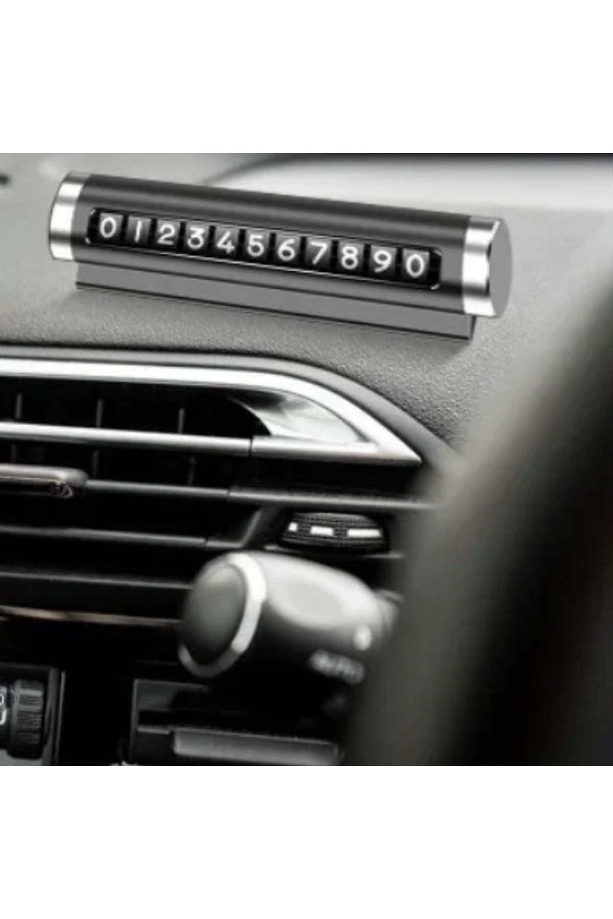 BUFFER® Alüminyum Kasa Siyah Renk Çevirmeli Araç Içi Telefon Numaratörü Park Oto Numaratörü