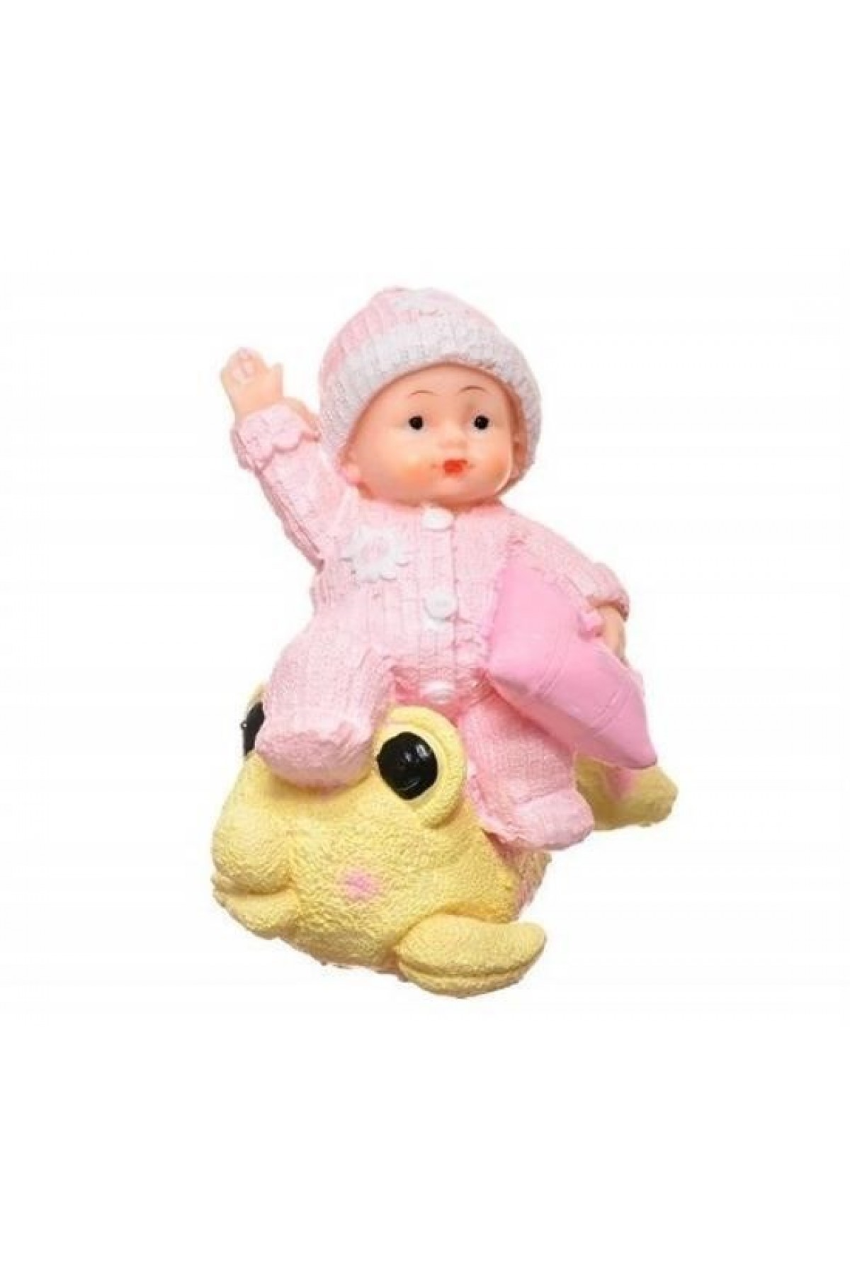 BUFFER® Decotown Hediyelik Sevimli Pembe Bebek Biblo Polyester Süs Eşyası