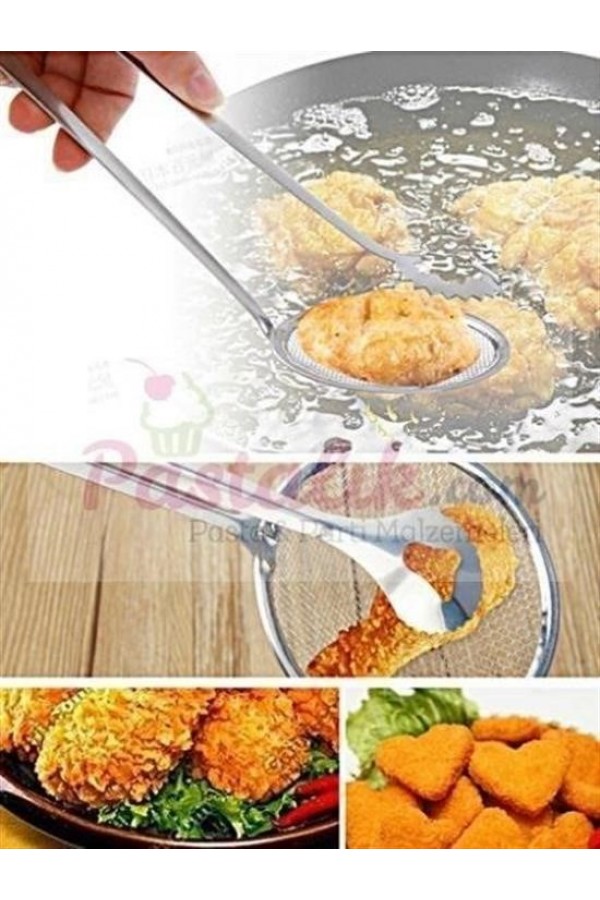 BUFFER® Çok Amaçlı Süzgeçli Paslanmaz Metal Haşlama Ve Kızartma Maşası