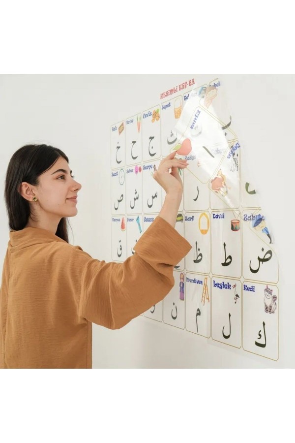 BUFFER® 100x150 cm Statik Kağıt Elif-Ba Öğrenme Tahtası