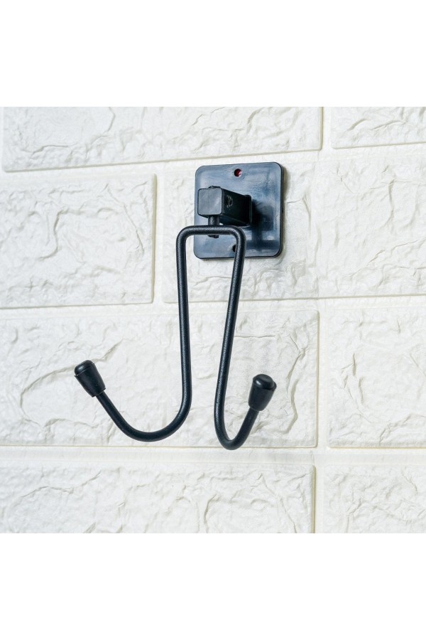 BUFFER® Kendiliğinden Yapışkanlı Siyah Paslanmaz Metal Bornoz ve Havlu Askılığı