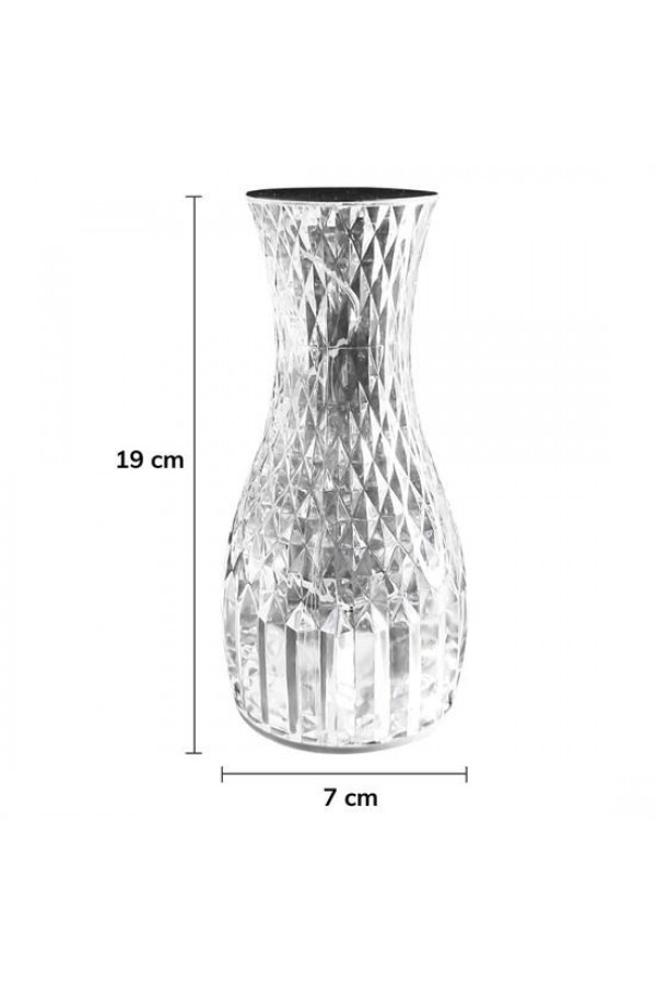 BUFFER® Sürahi Model USB Şarjlı Kumandalı 16 Farklı Işık Modlu Masa Üstü Kristal Akrilik Lamba Led