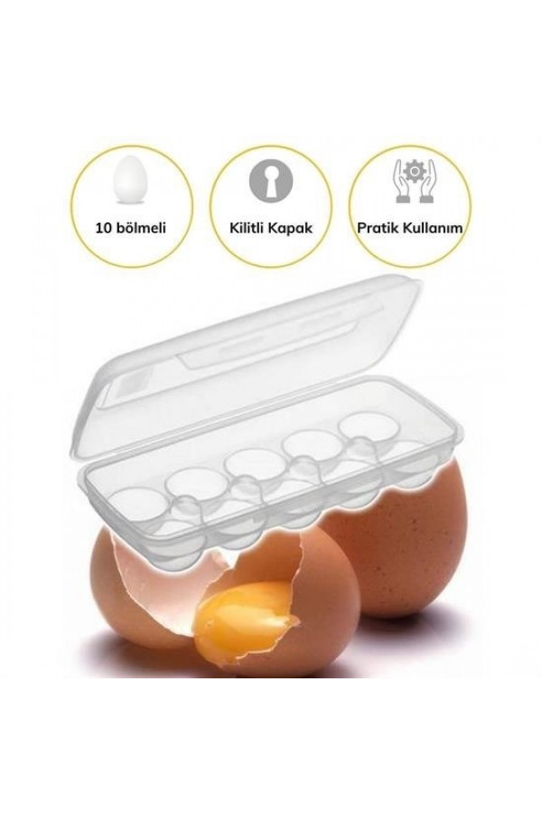 BUFFER® 10 Bölmeli Kilitli Kapaklı Yumurtalık Saklama Kutusu YU110