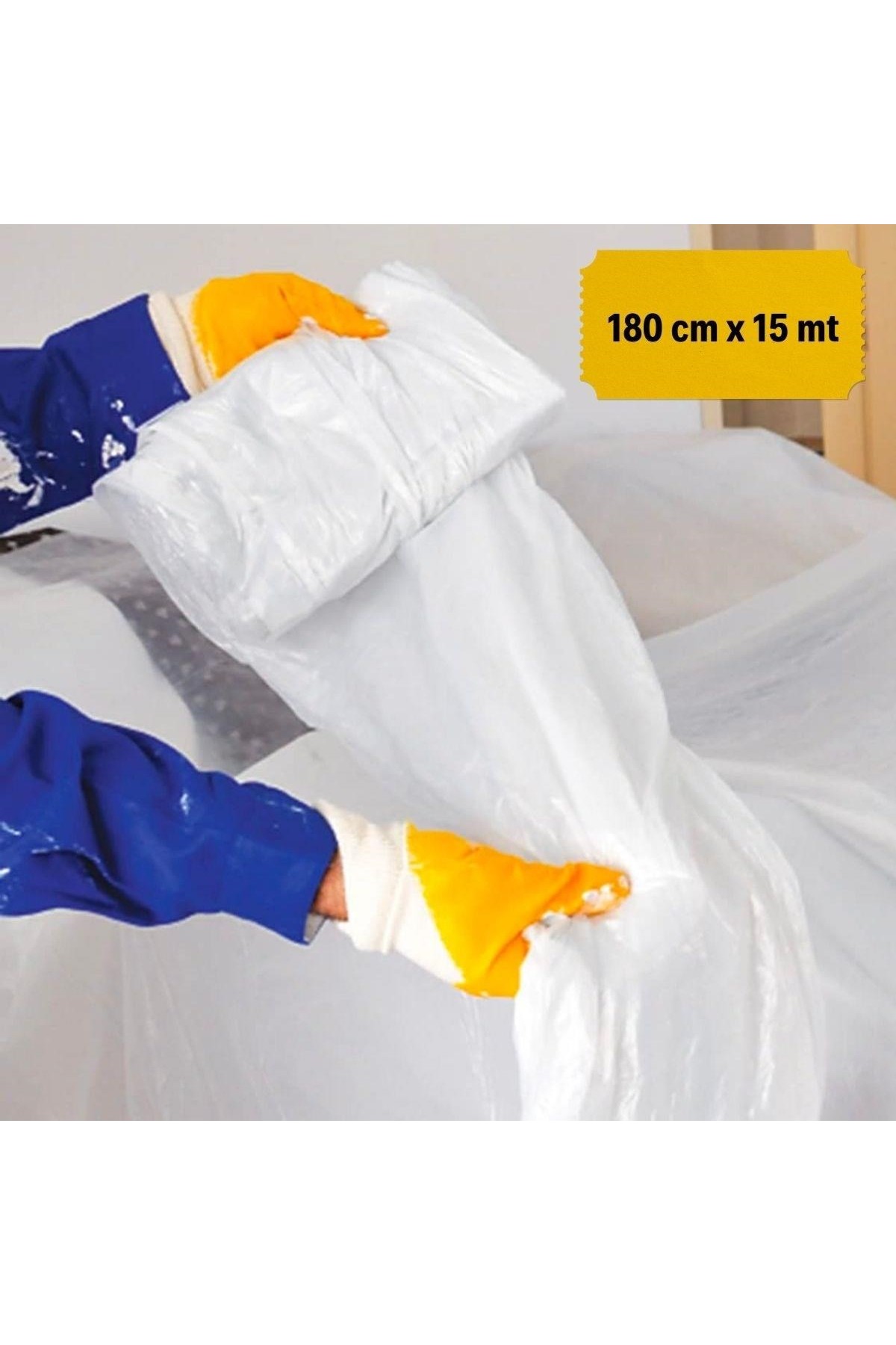 BUFFER®  Boya Badana Eşya Koruma Hışır Örtüsü 180cm x 15 mt Yapışkanlı Hışır Örtü