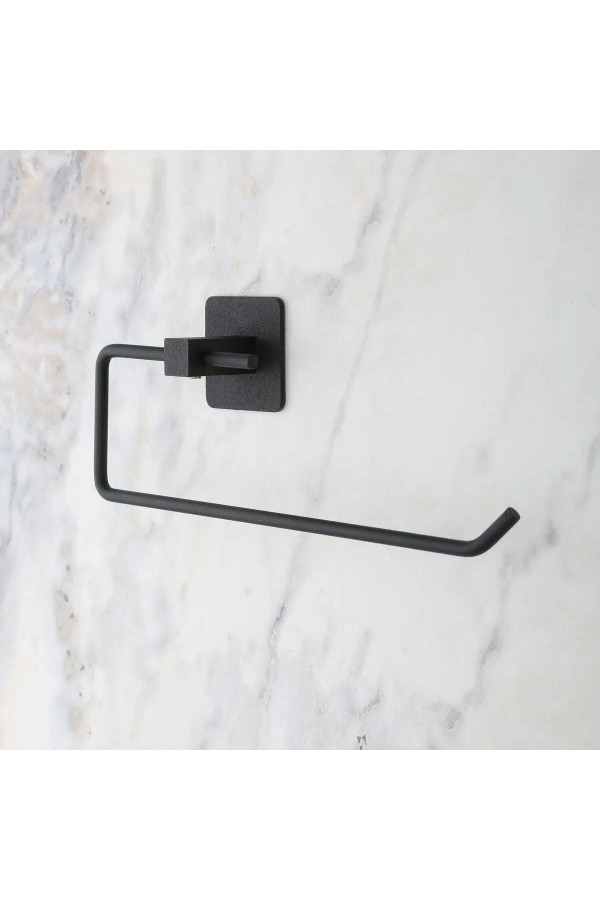 BUFFER® Kendiliğinden Yapışkanlı Siyah Paslanmaz Metal Rulo Havluluk Aparat