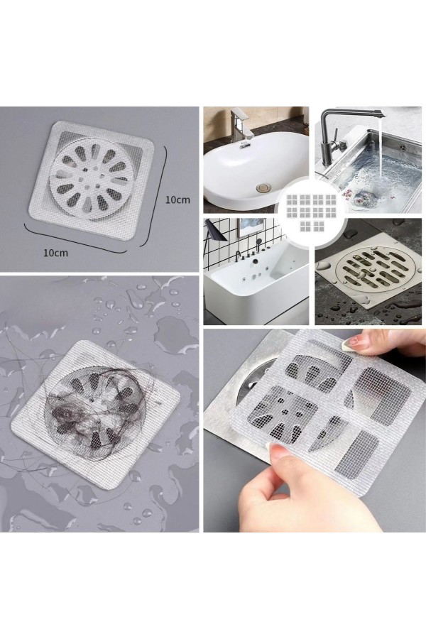 BUFFER® 10'lu Banyo ve Mıutfak Lavabo Koku Önleyici ve Haşere Böcek Önleyici Gider Filtresi