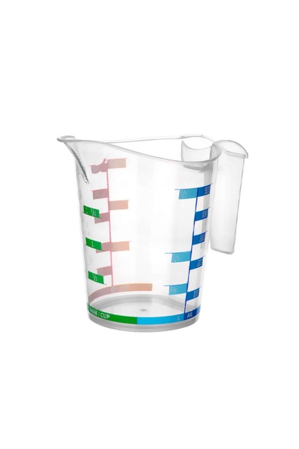 BUFFER® 1000 ml Renkli Dereceli Sert Plastik Mutfak Ölçü Kabı