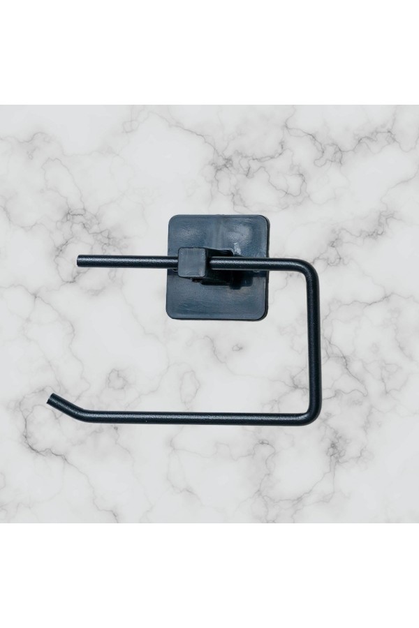 BUFFER® Kendiliğinden Yapışkanlı Siyah Paslanmaz Metal Kapaksız Tuvalet Kağıtlığı Aparatı