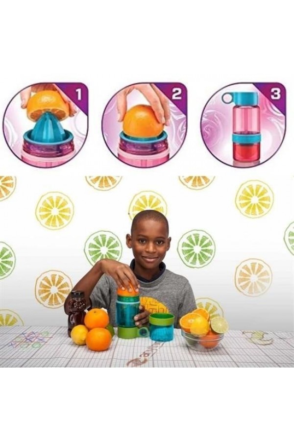 BUFFER® Narenciye Limon Sıkmalı Pratik Detoks Toksin Atıcı Su Matarası Spor Şişesi
