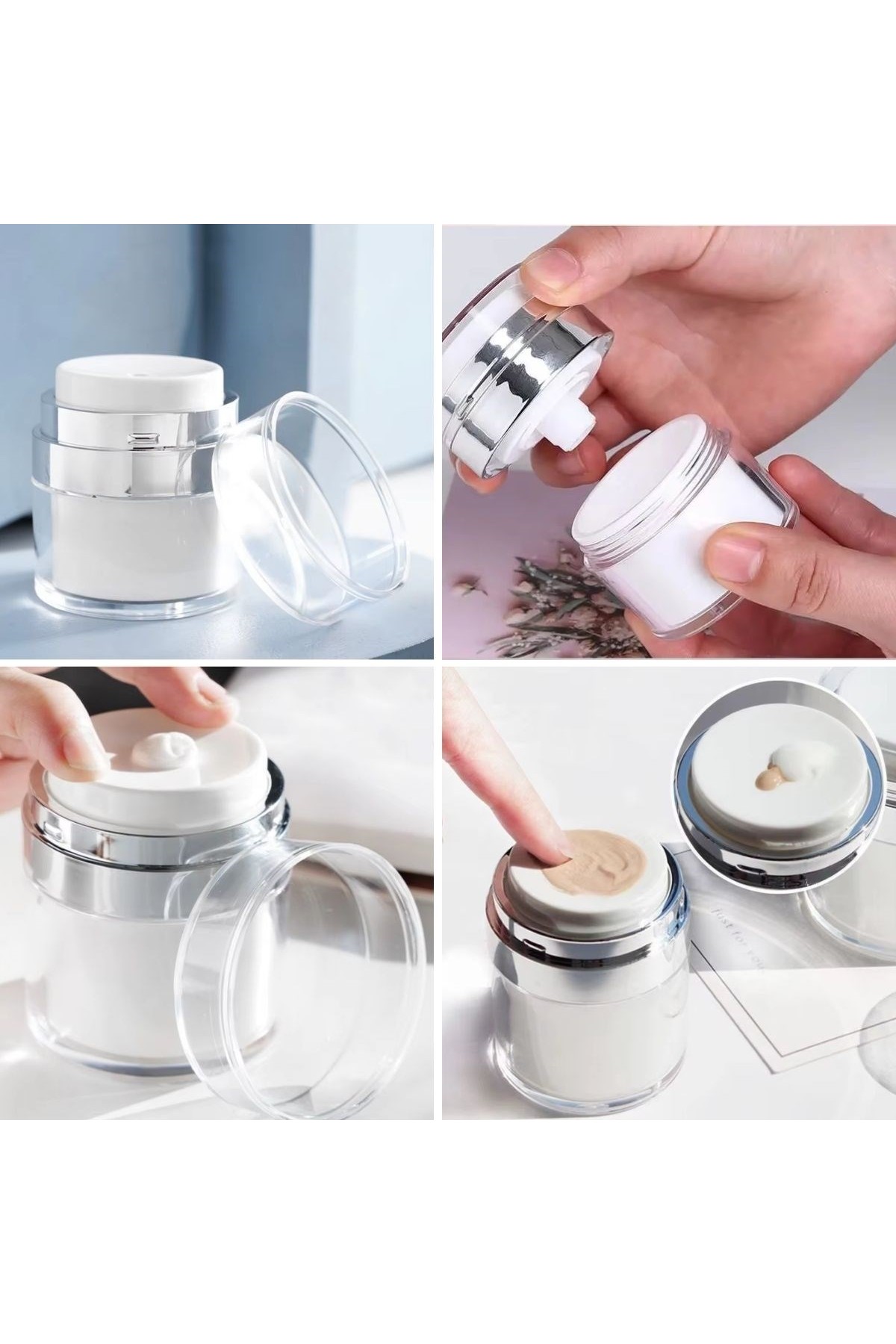 BUFFER® Hava Pompalı Doldurulabilir Vakumlu Krem,Fondoten Sıvı Kozmetik Ürün Şişesi