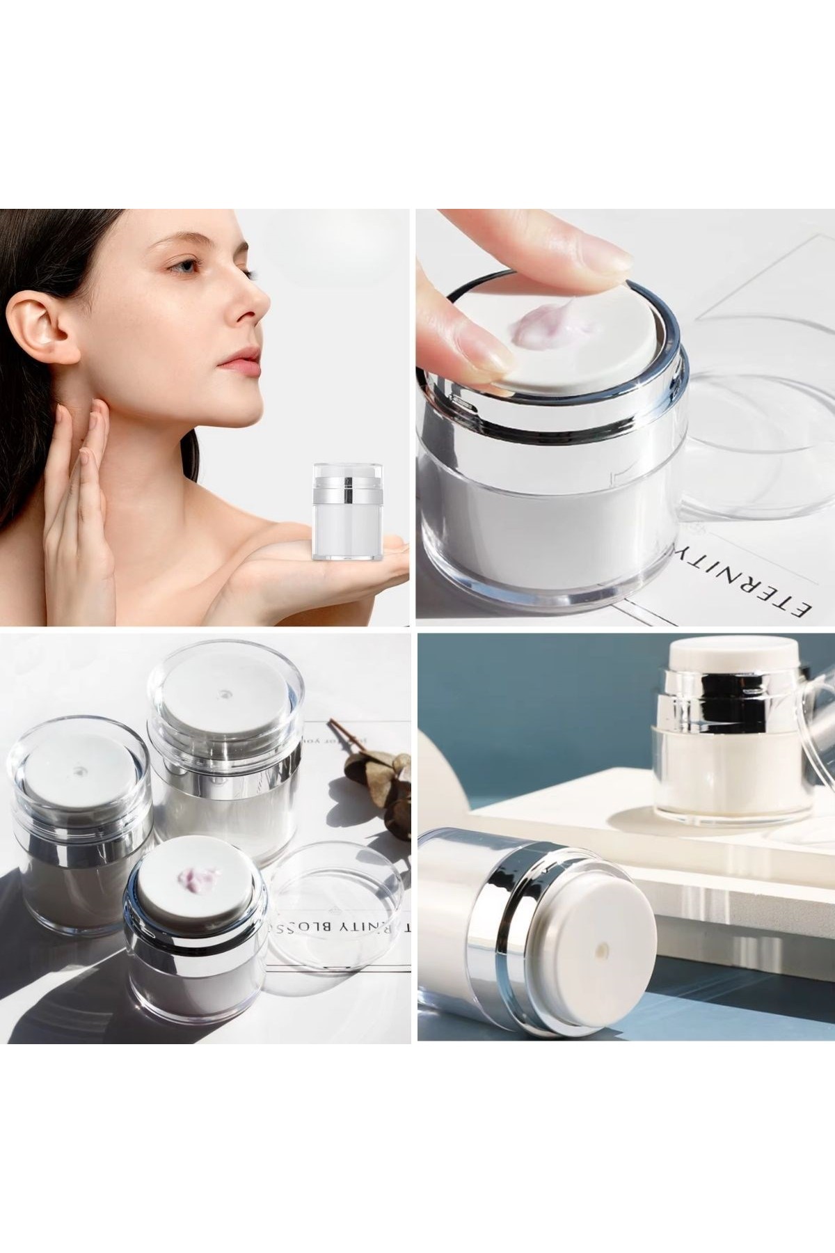 BUFFER® Hava Pompalı Doldurulabilir Vakumlu Krem,Fondoten Sıvı Kozmetik Ürün Şişesi