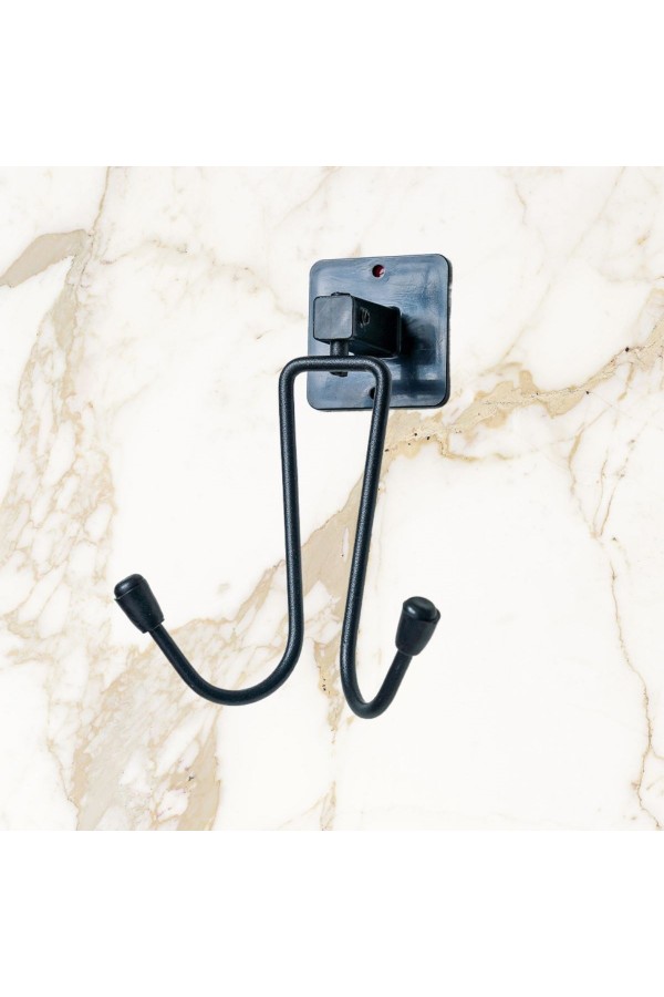 BUFFER® Kendiliğinden Yapışkanlı Siyah Paslanmaz Metal Bornoz ve Havlu Askılığı