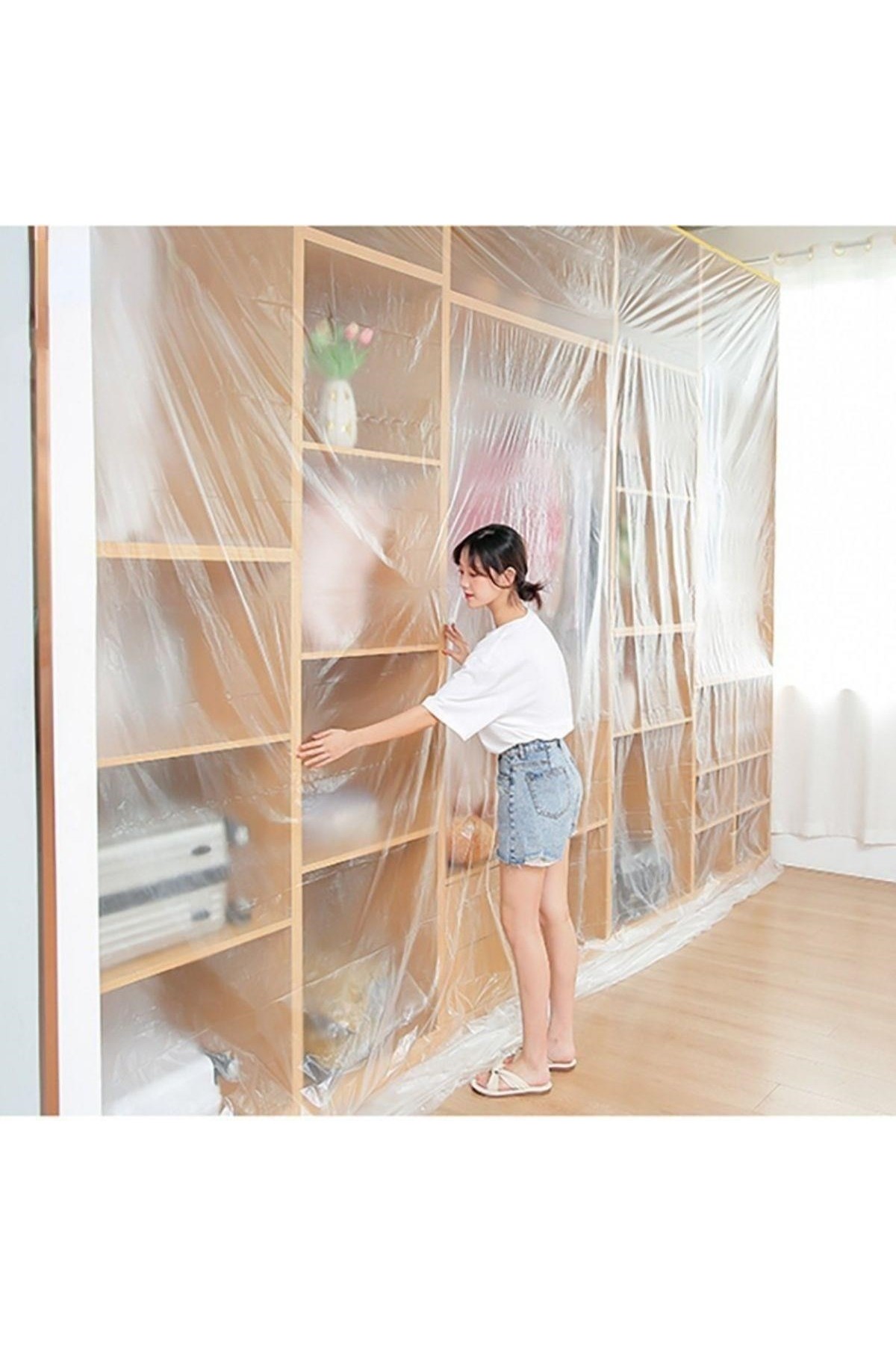 BUFFER®  Boya Badana Eşya Koruma Hışır Örtüsü 280cm x 15 mt  Yapışkanlı Hışır Örtü