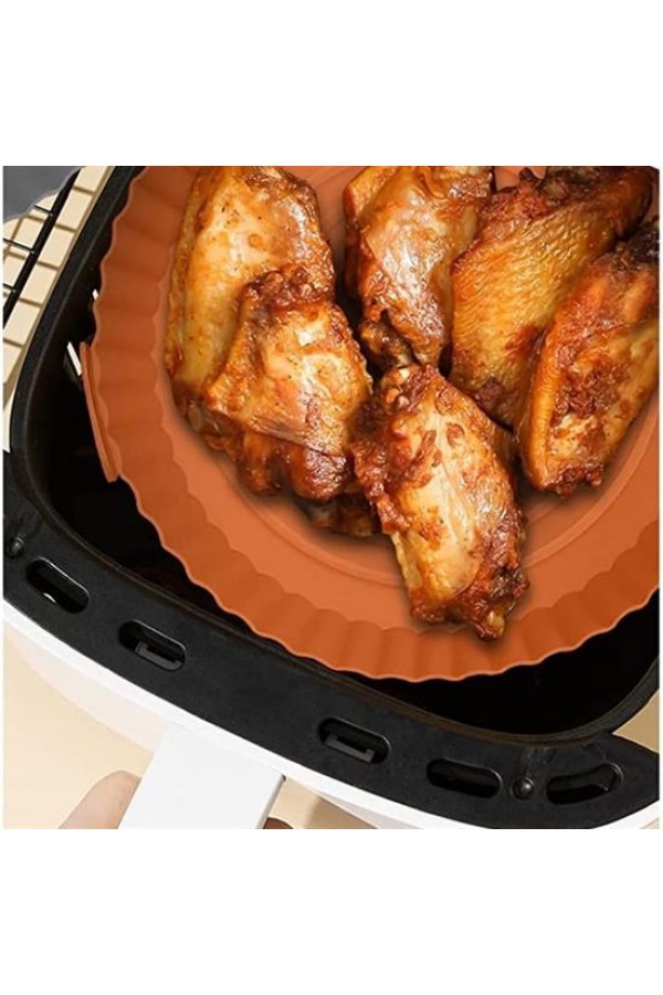 BUFFER® Renkli Isıya Dayanıklı Yıkanılabilir Silikon Fırın Ve Airfryer Yuvarlak Pişirme Matı 20 Cm