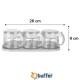 BUFFER® Beyaz 3lü Standlı Kapaklı Kaşıklı Cam Hava Sızdırmaz Baharatlık Takımı KC-386