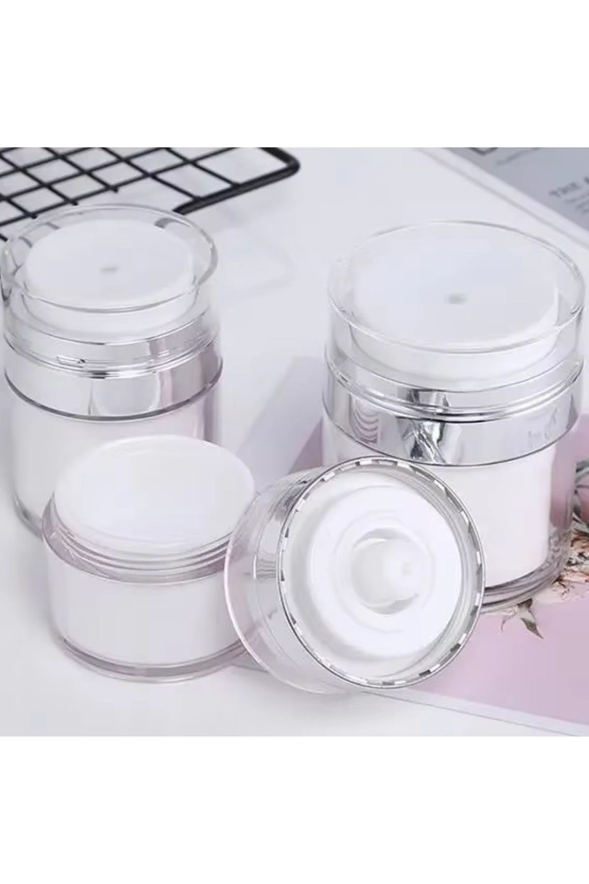 BUFFER® Hava Pompalı Doldurulabilir Vakumlu Krem,Fondoten Sıvı Kozmetik Ürün Şişesi