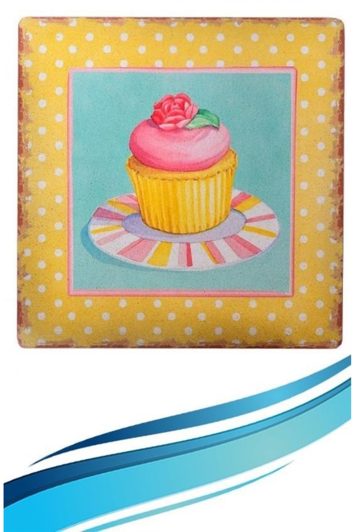 BUFFER® Decotown Duvar Panosu 40*40 Cup Cake Muffin Motifli Duvar Süsü