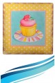 BUFFER® Decotown Duvar Panosu 40*40 Cup Cake Muffin Motifli Duvar Süsü