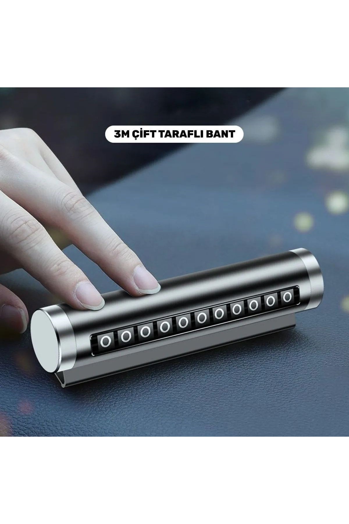 BUFFER® Alüminyum Kasa Siyah Renk Çevirmeli Araç Içi Telefon Numaratörü Park Oto Numaratörü