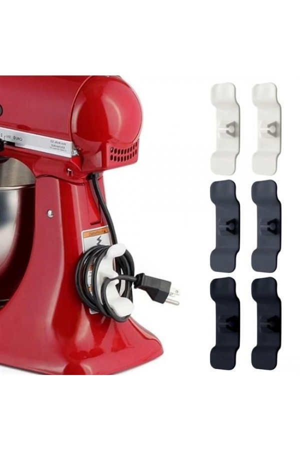 Buffer 6'lı Pratik Kablo Toparlayıcı Yapışkanlı Klips Mutfak Air Fryer Kettle Kahve Tost Makinası