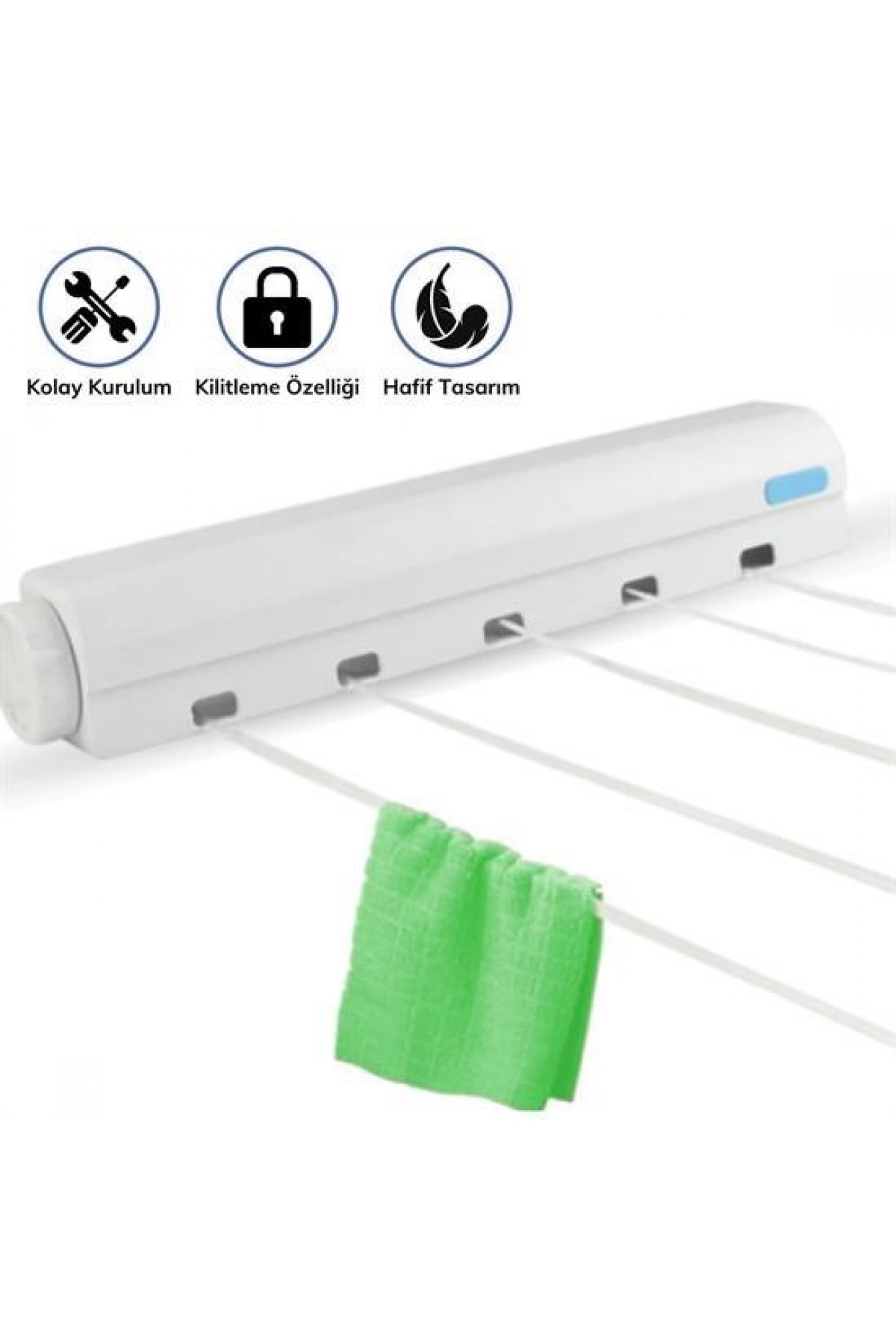 Pratik Portatif Yeni Nesil Çek As Kolay Askılık 4 İpli Askılık