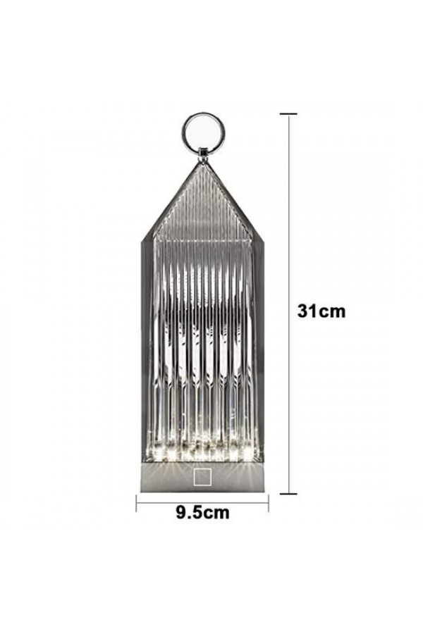 BUFFER® Fener Model USB Şarjlı Dokunmatik 3 Farklı Işık Modlu Masa Üstü Kristal Akrilik Lamba Led