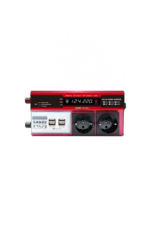 Buffer® 12v 2000w Modifiye Sinüs İnverter Araç Ve Güneş Enerjisi Uyumlu, Çift Usb, Çift Priz Ve Çakmaklık Epilons