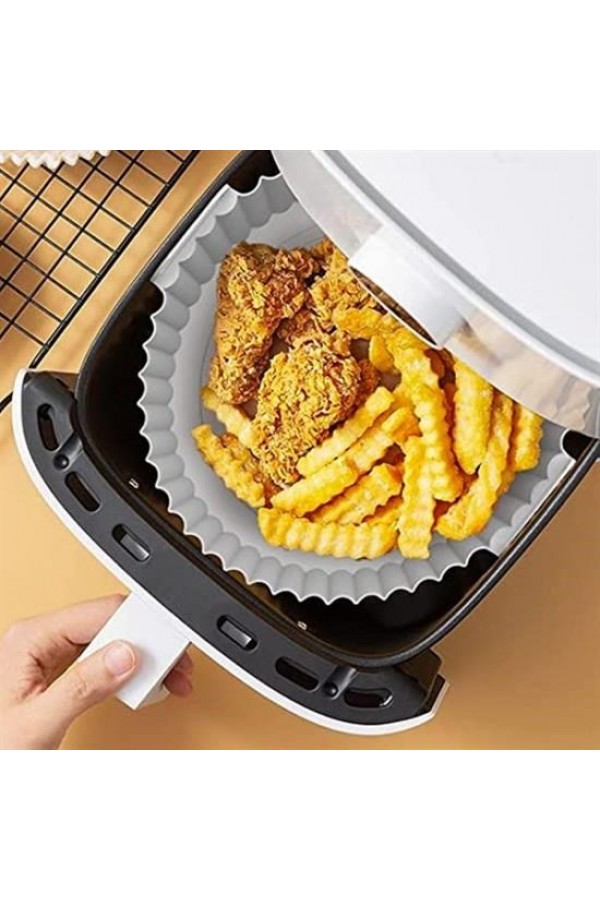 BUFFER® Renkli Isıya Dayanıklı Yıkanılabilir Silikon Fırın Ve Airfryer Yuvarlak Pişirme Matı 20 Cm